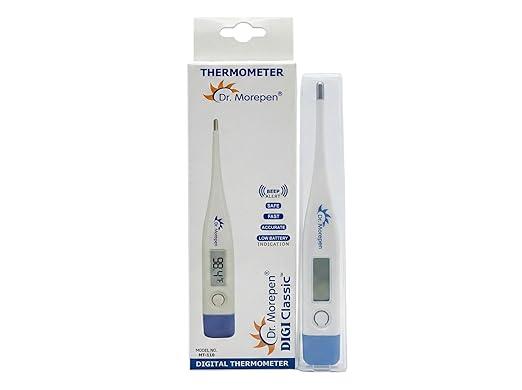 Dr. Morepen MT-110 Digital Thermometer with Fast Reading, Beep Alert, Low Battery Indication, Temperature Measurement