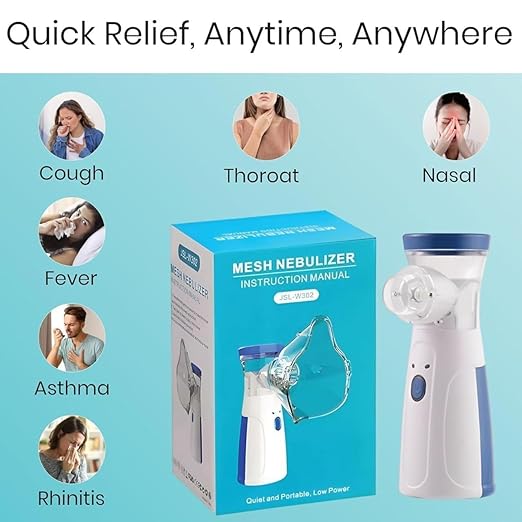 Mesh Portable Nebulizer JSL-W302, Portable Silent Inhaler for Cough, Asthma, Nasal