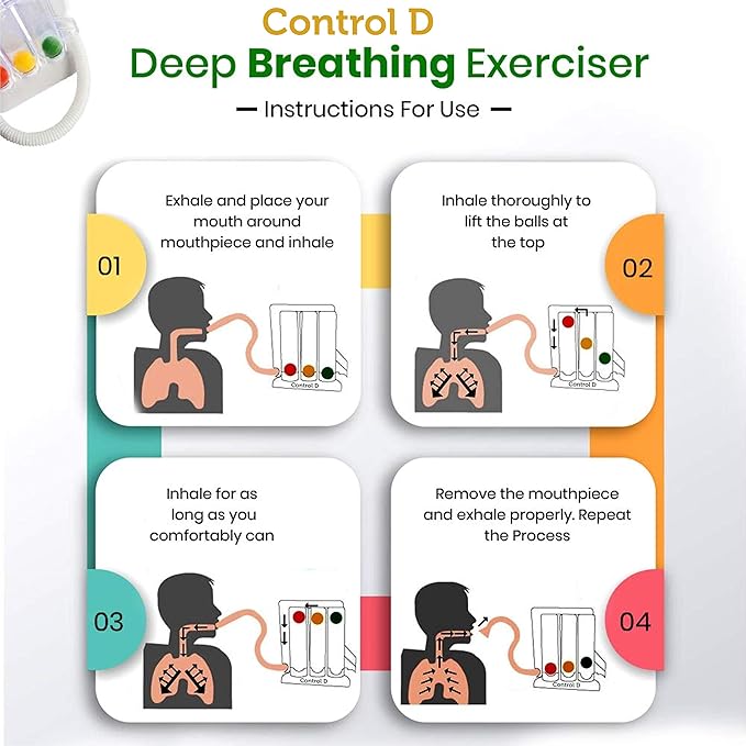 Spirometer 3 Ball Lung Exerciser, Hygenic, Washable Respiratory Exerciser Respirometer,Pack of 1,Multicolor