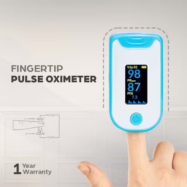 Fingertip Pulse Oximeter - SpO2 - PR Monitor - HD Display with Perfusion Index with Battery EZ 25P