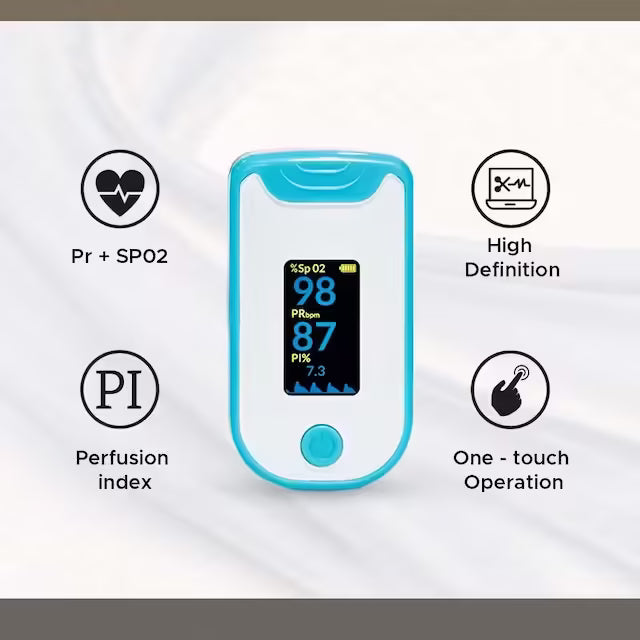 Fingertip Pulse Oximeter - SpO2 - PR Monitor - HD Display with Perfusion Index with Battery EZ 25P